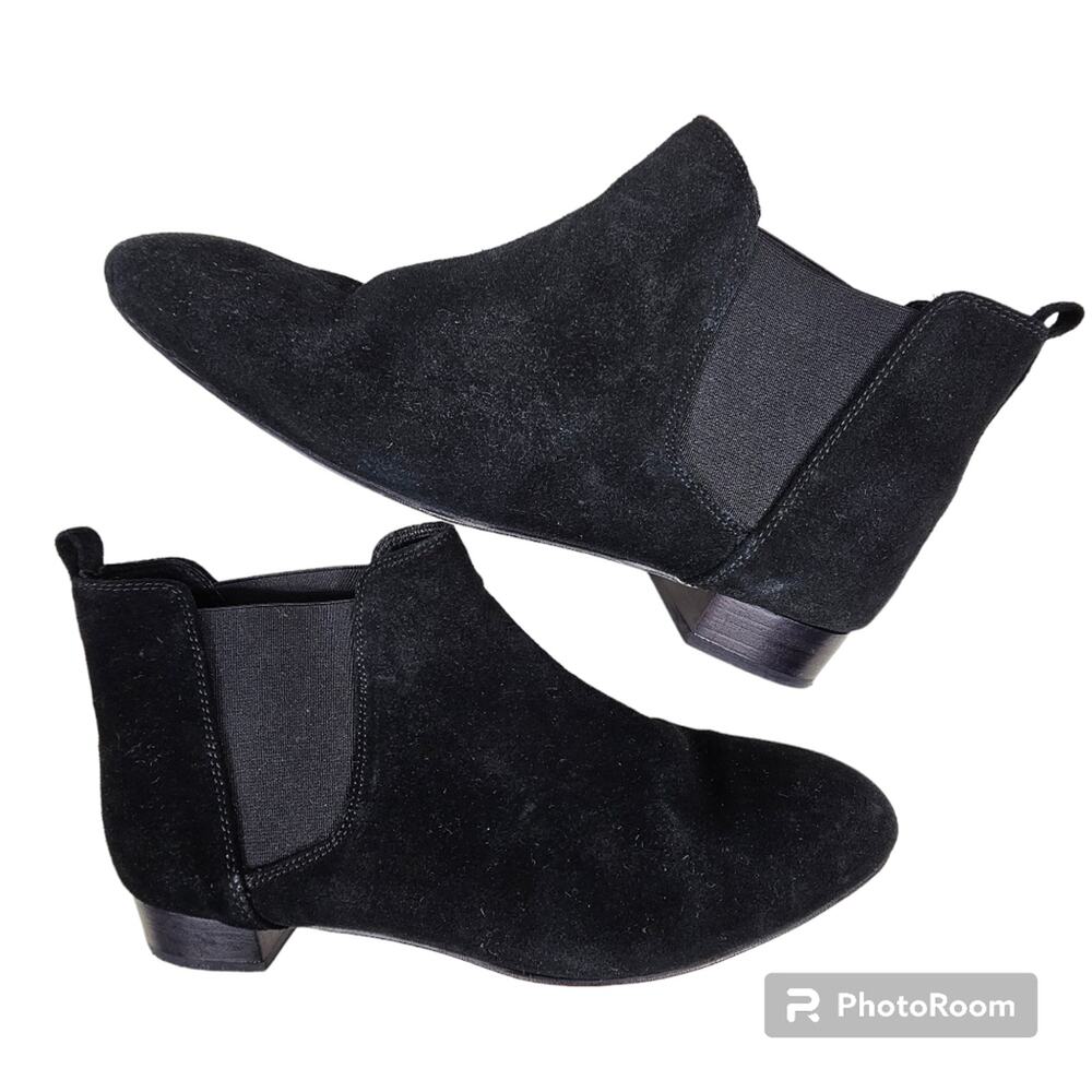 J. Crew Black Suede Pull-on Chelsea Boot B4118 Women's Size 8